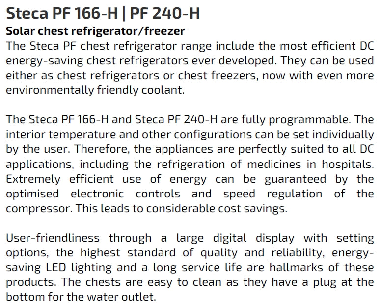 Steca PF 240-H Solar Chest Refrigerator/Freezer