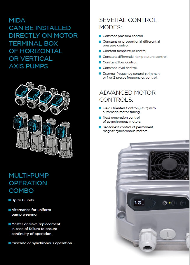 NASTEC MIDA 205-0110 Pump Inverter with Wall Mounting Kit