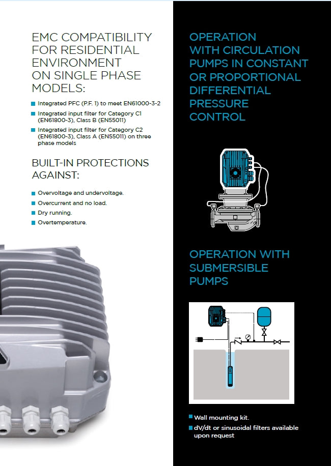 NASTEC MIDA 205-0110 Pump Inverter with Wall Mounting Kit