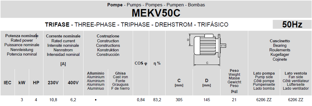 ROVATTI ME4 KV50C 24/4 Vertical Multistage Pump