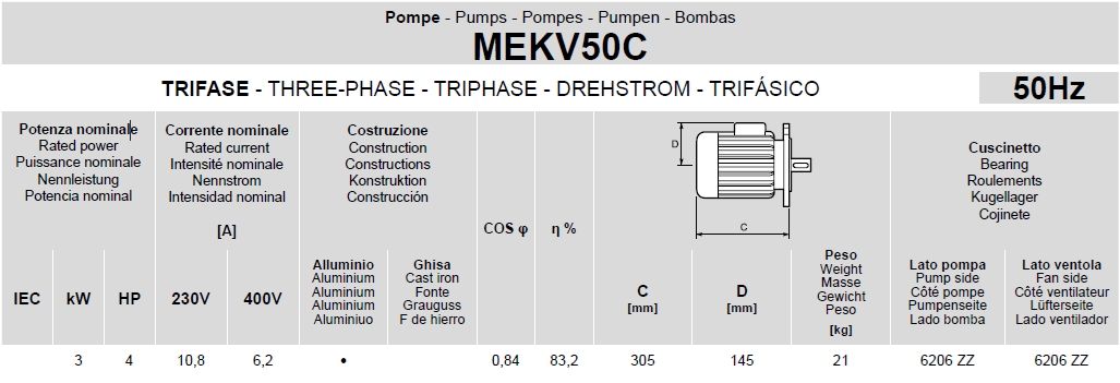 ROVATTI ME4 KV50C 24/4 Vertical Multistage Pump