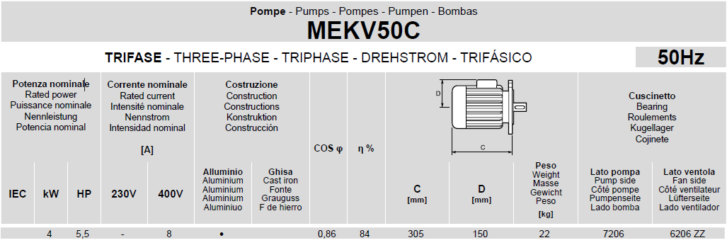 ROVATTI ME5 KV50C 18/8 Vertical Multistage Pump