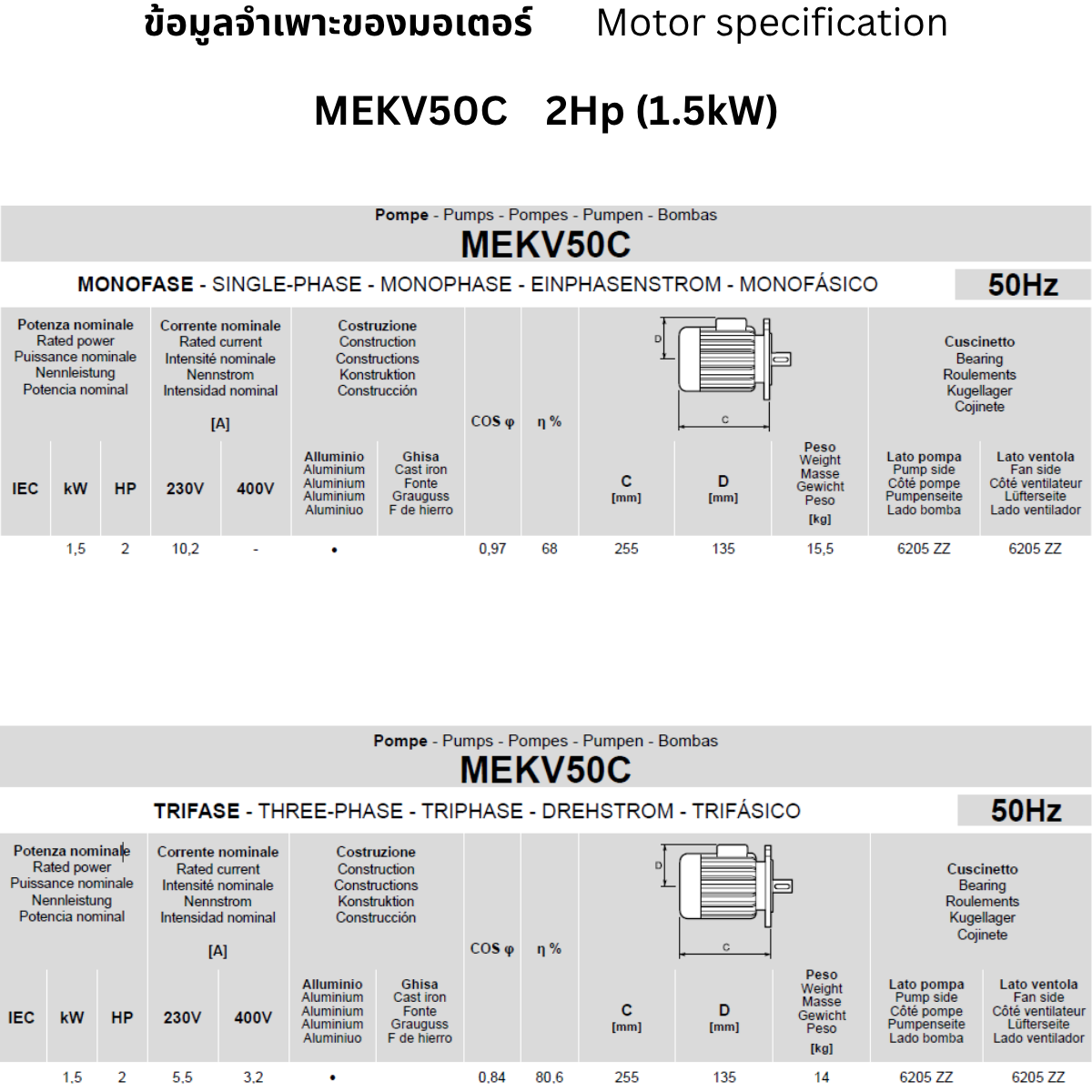 ROVATTI ME2 KV50C 18/3 Vertical Multistage Pump