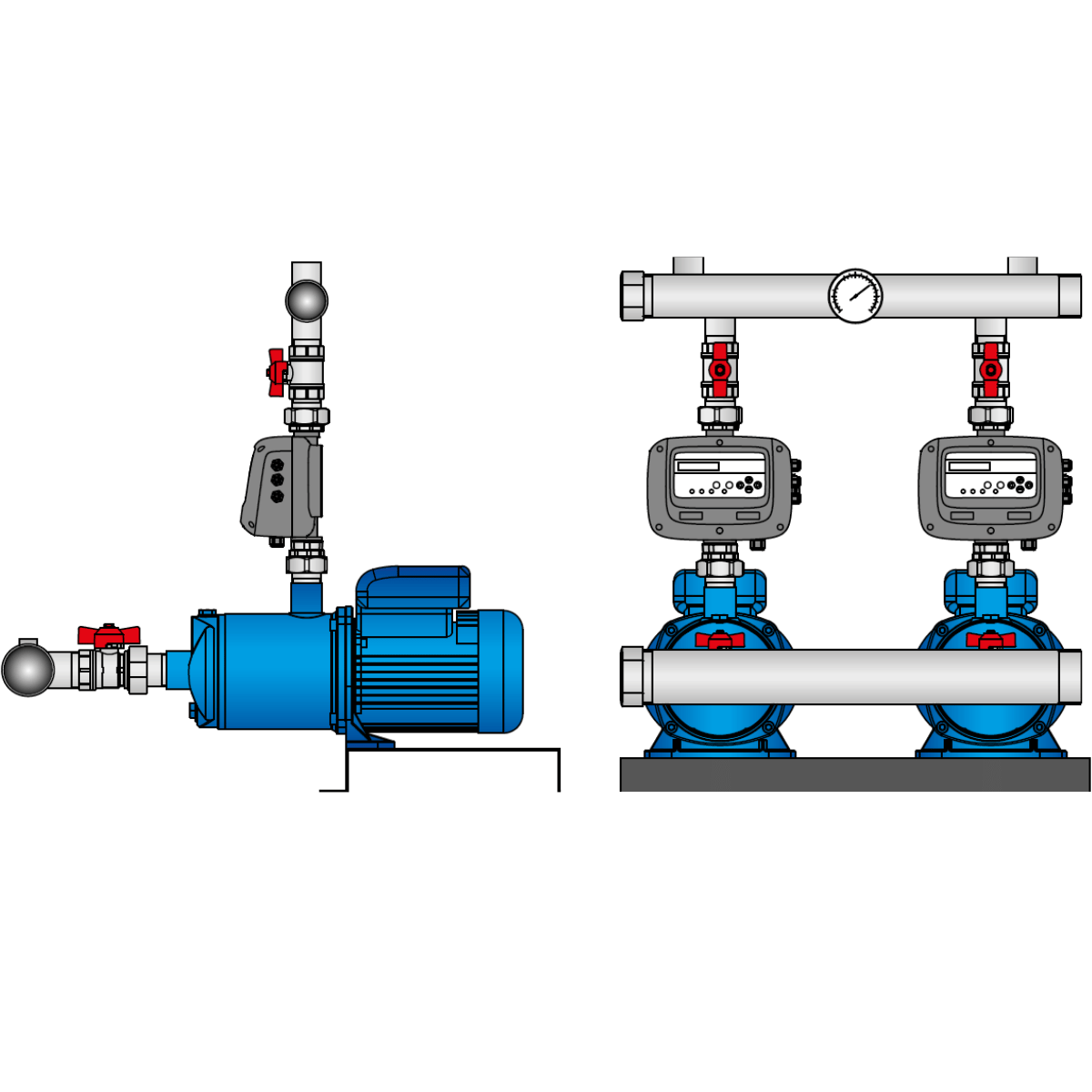 FOURGROUP W-DRIVE Booster System – 2 Pumps – Model P09 (2x 1Hp)